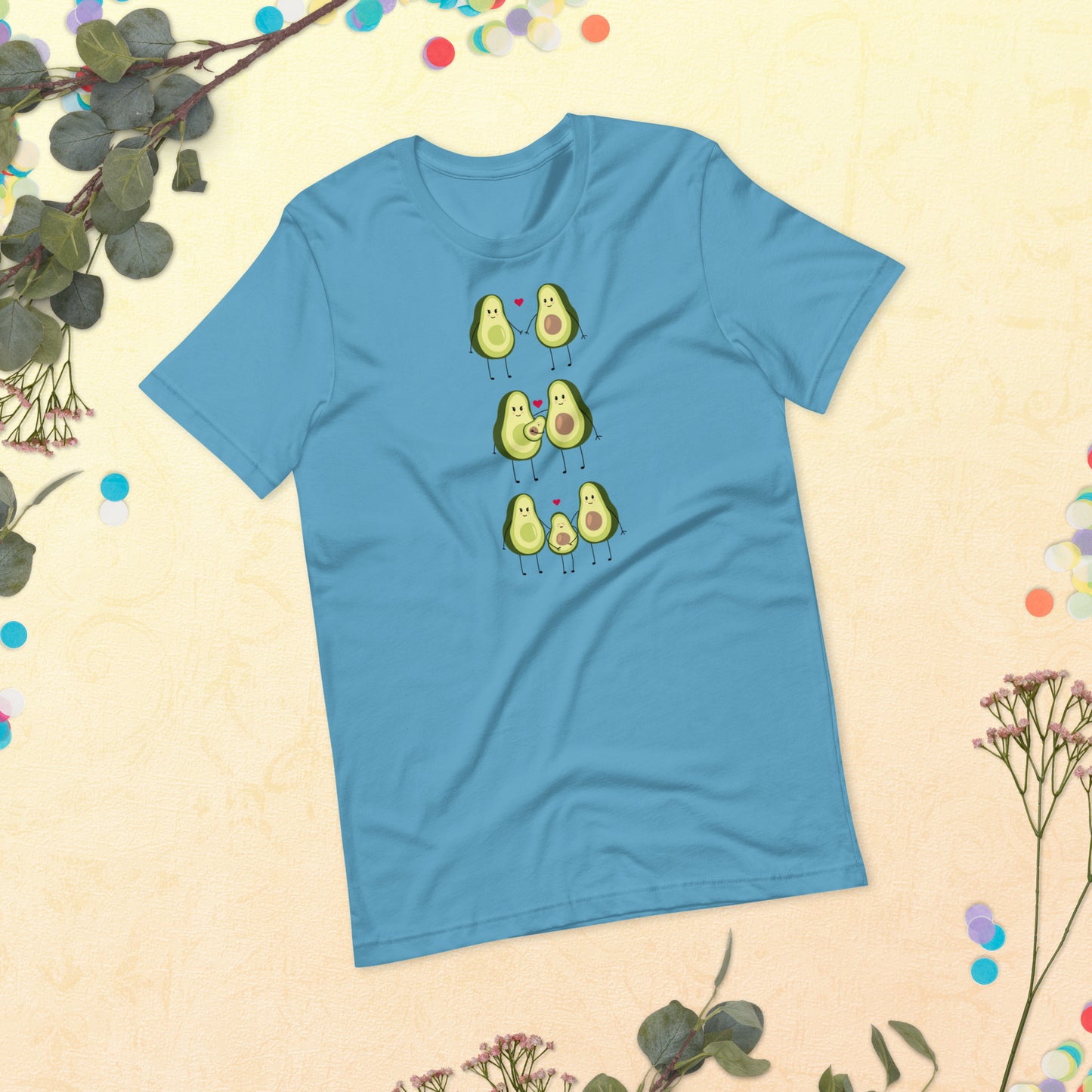 Avocado Family Matching Adult Unisex Shirt, Vegetarian Family, Funny Avocado Love Unisex t-shirt