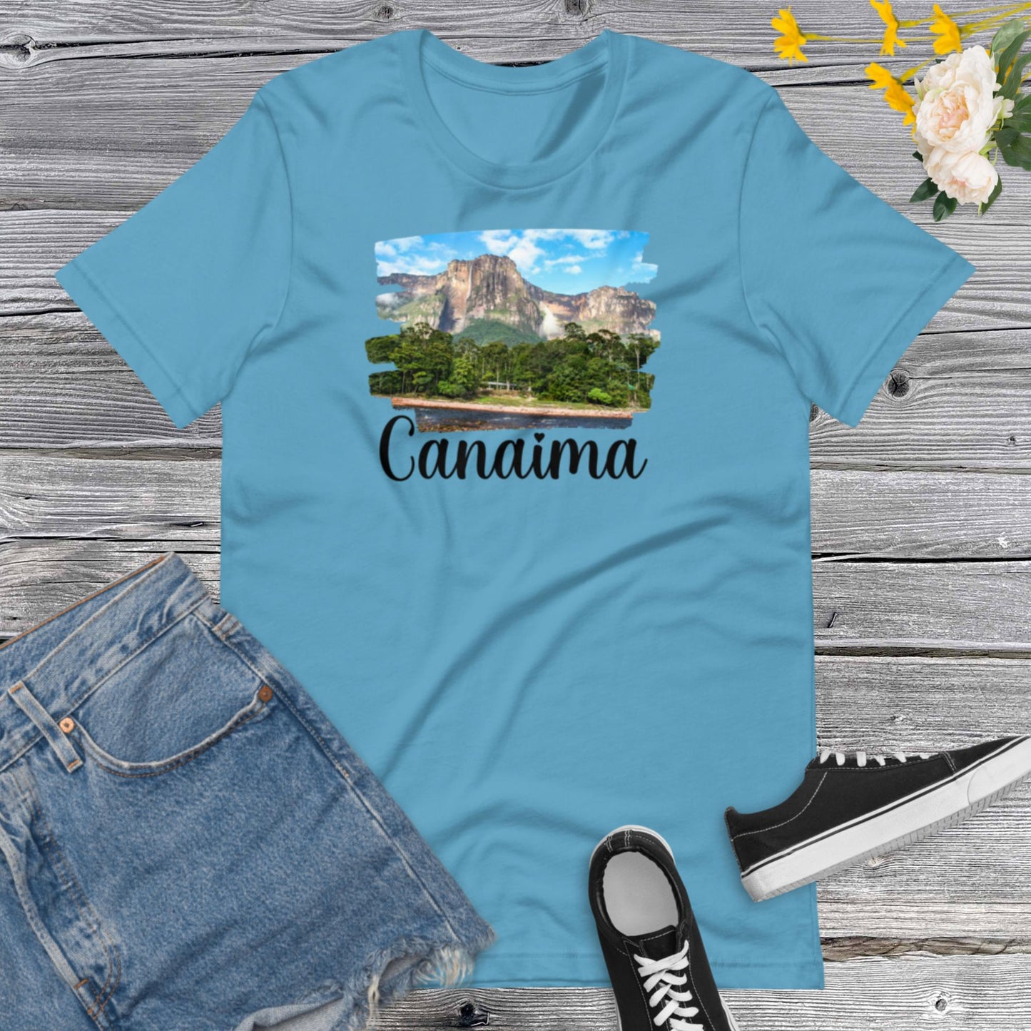 Canaima, Angel Falls a Waterfall in Canaima Nacional Park Venezuela, Salto Angel Parque Nacional Canaima Unisex t-shirt