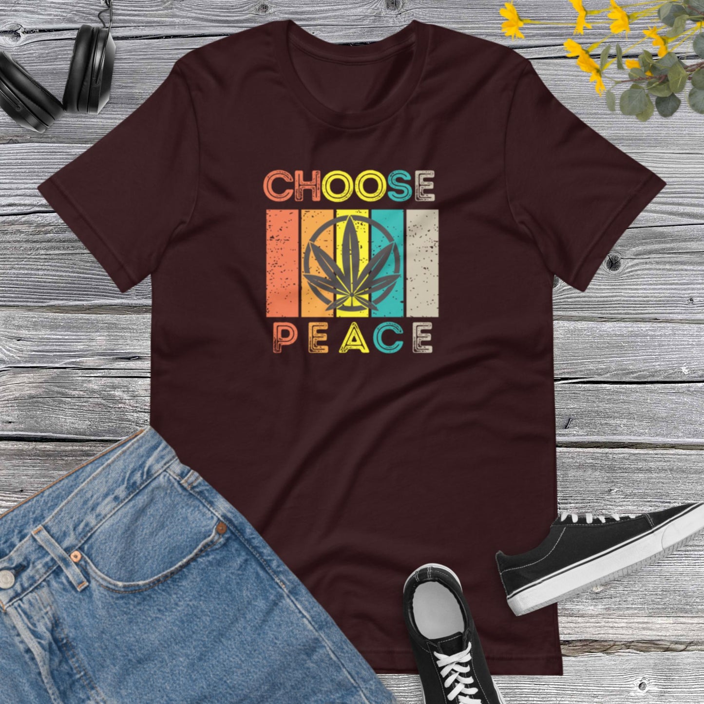 Vintage Choose Peace, Cann&bis Marij&ana, Weed Peace Love Apparel-We Want Peace Tee- World Peace Unisex t-shirt