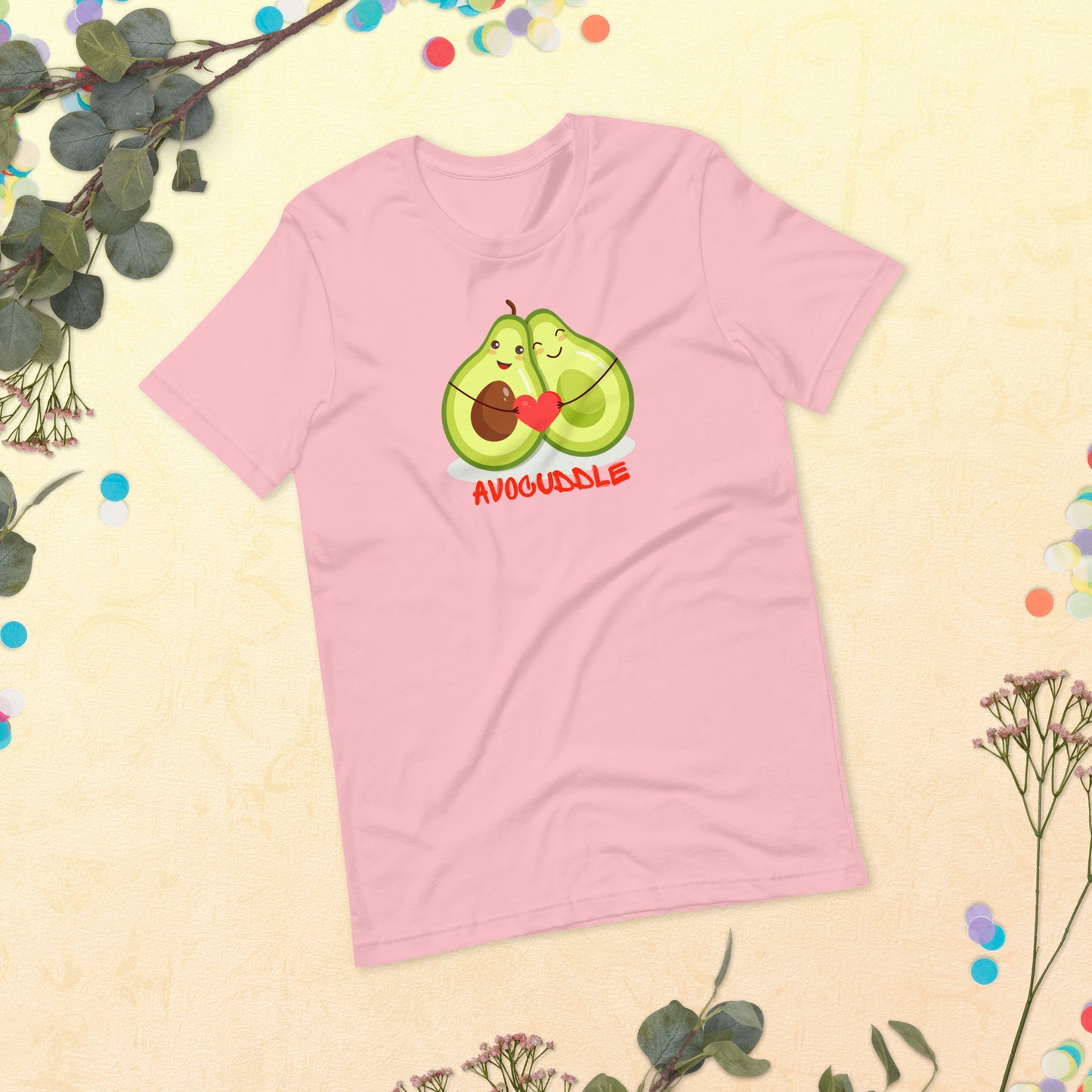 Cute Avocado T-shirt, Avocado Cuddle Shirt, Avocado Gift, Vegetarian Shirt, Avocado Heart Shirt, Cute Avocado Unisex t-shirt