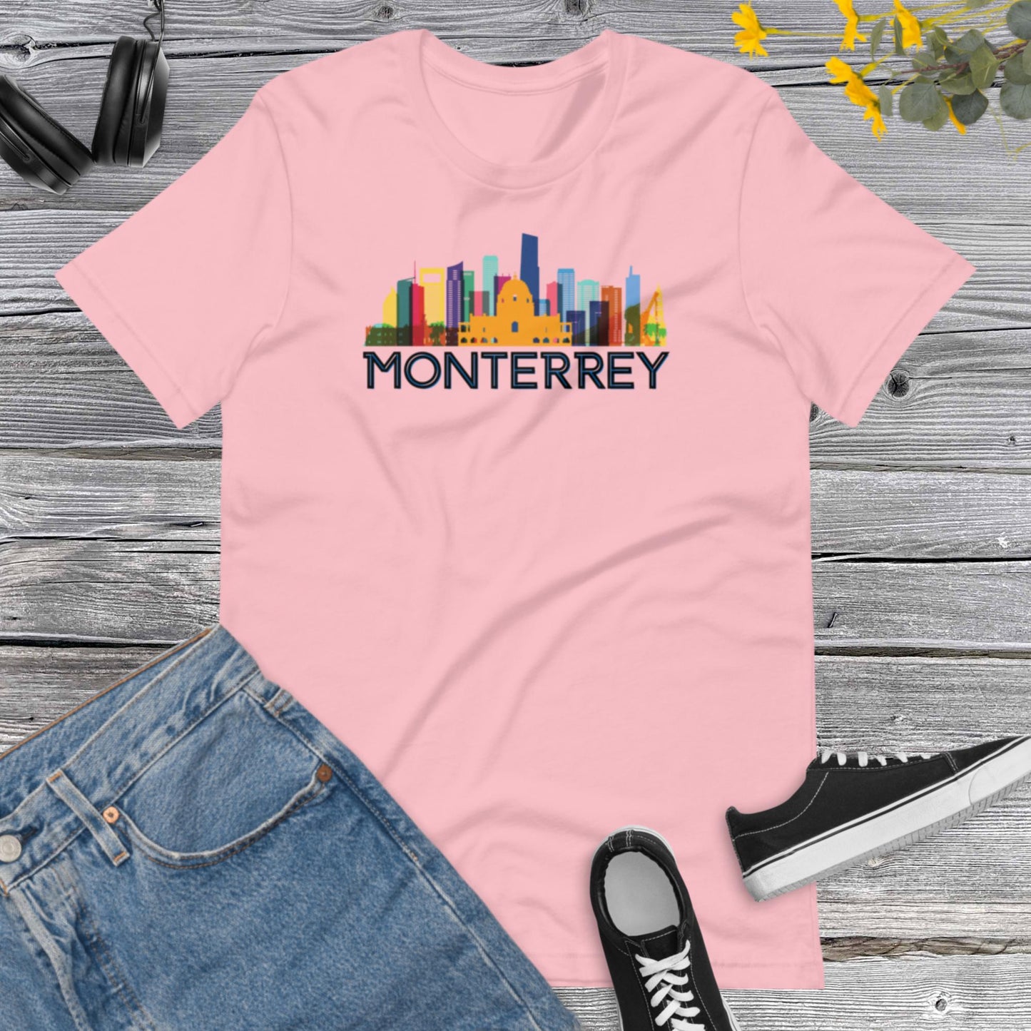 Monterrey City Architecture Colorful Skyline, Mexico, Tower Mexican, Urban, Trending Latin Unisex t-shirt