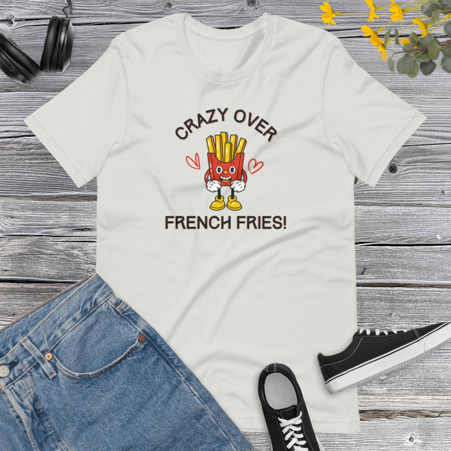 Crazy Over French Fries, French fries Shirt, Fries food shirt, Food Lover T Shirt, Foodie TShirt, Fast Food Unisex t-shirt