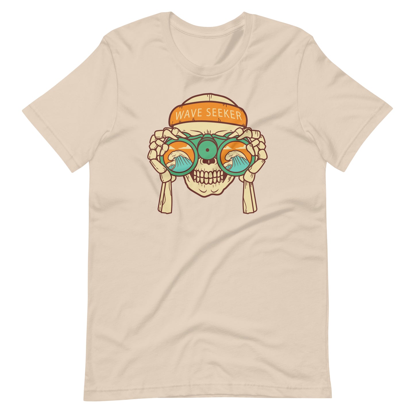 WAVE SEEKER, Funny Summer shirt, Skull on the beach funny, Unisex t-shirt