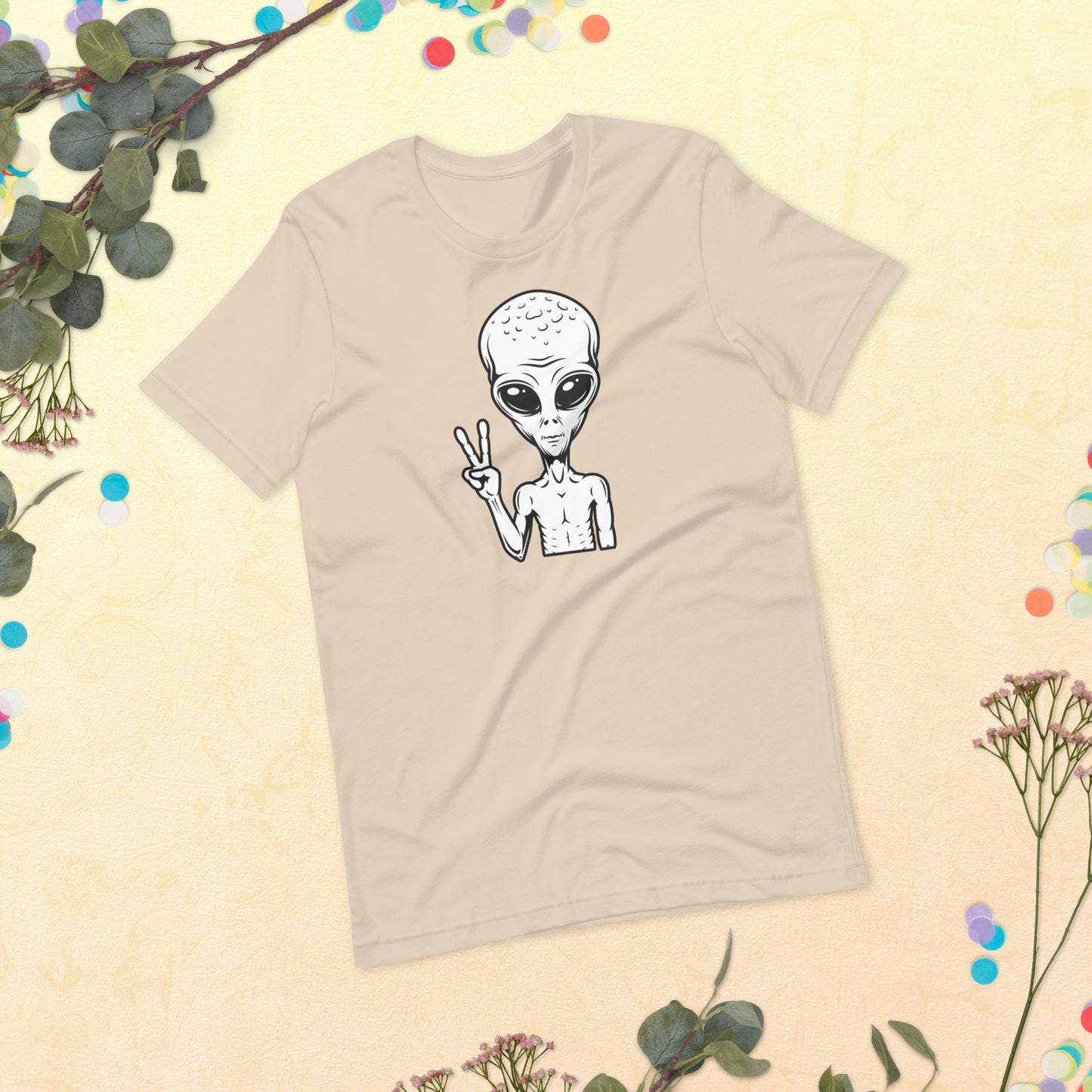 Alien Shirt, Peace Love Aliens, Funny Tee Cute, Alien Face Outfits, Space Lover, Alien face Unisex t-shirt