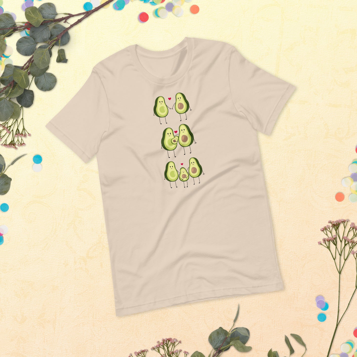 Avocado Family Matching Adult Unisex Shirt, Vegetarian Family, Funny Avocado Love Unisex t-shirt