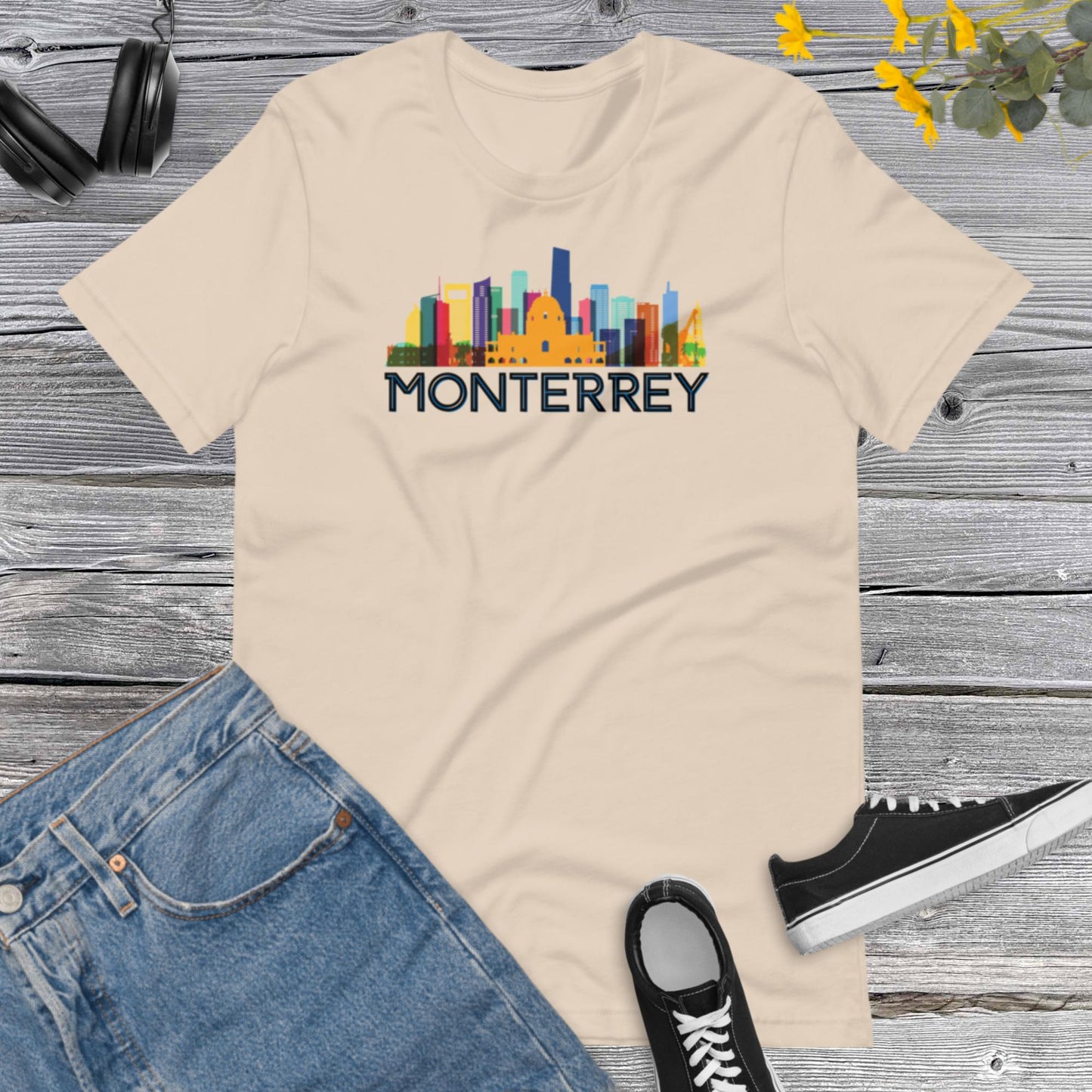 Monterrey City Architecture Colorful Skyline, Mexico, Tower Mexican, Urban, Trending Latin Unisex t-shirt