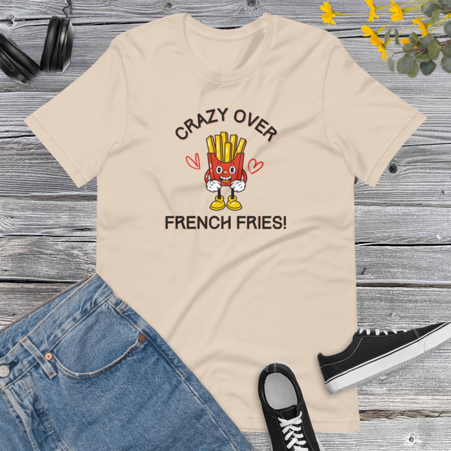 Crazy Over French Fries, French fries Shirt, Fries food shirt, Food Lover T Shirt, Foodie TShirt, Fast Food Unisex t-shirt