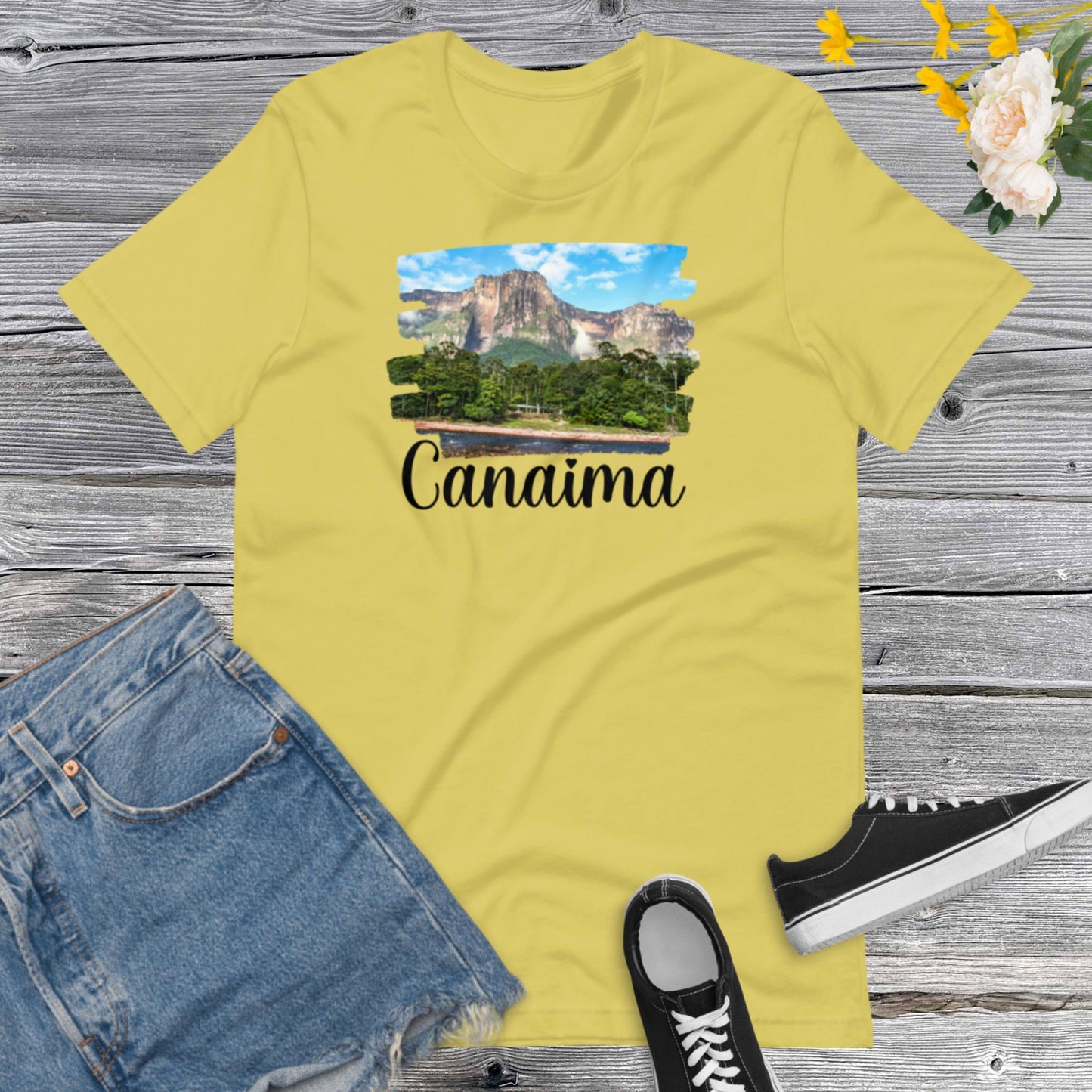 Canaima, Angel Falls a Waterfall in Canaima Nacional Park Venezuela, Salto Angel Parque Nacional Canaima Unisex t-shirt