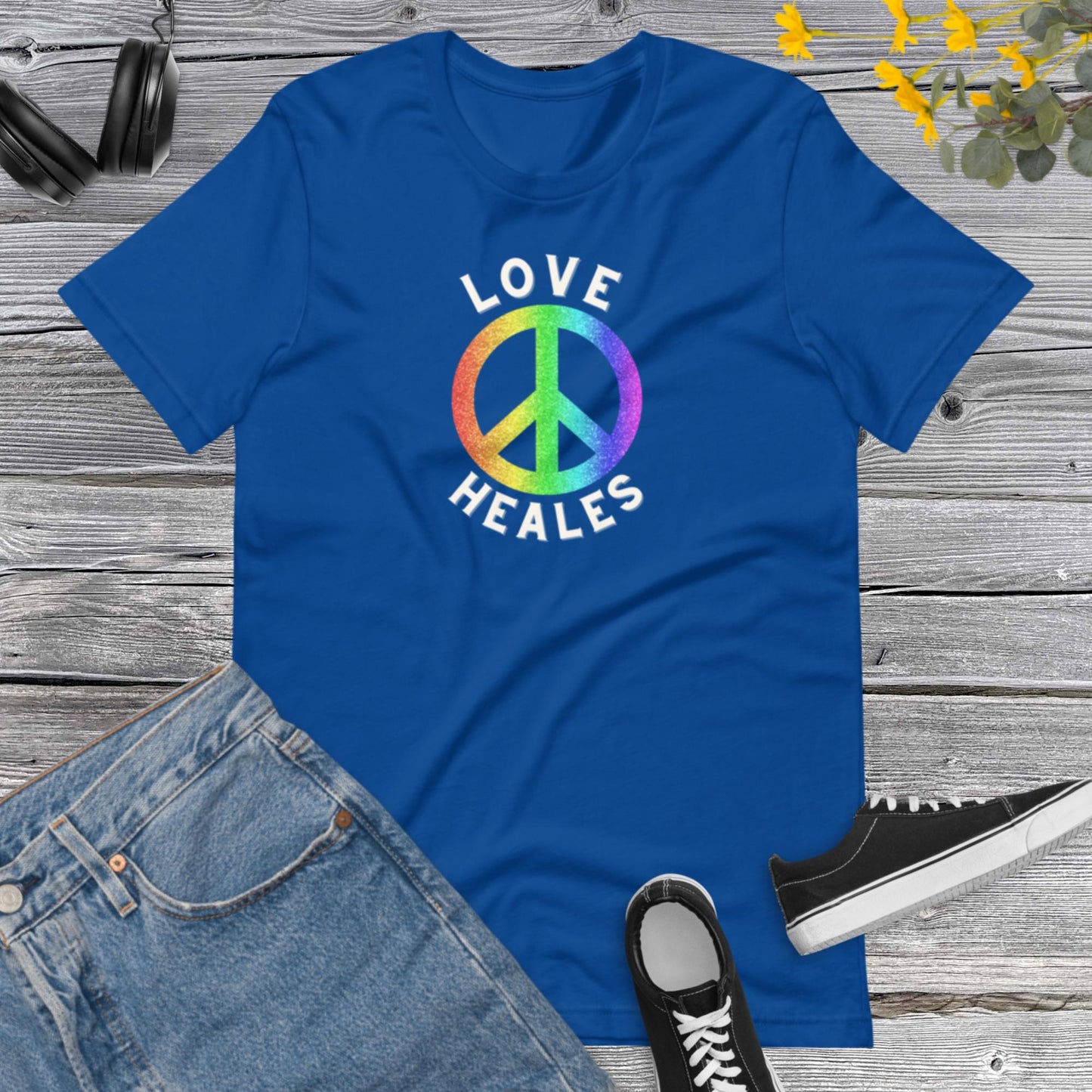Peace Love Heales, Pride Heart Shirt, Rainbow Pride Shirt, LGBT Pride Tee, Support LGBTQ Unisex t-shirt