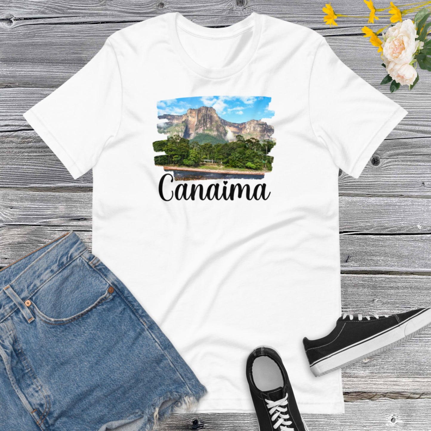 Canaima, Angel Falls a Waterfall in Canaima Nacional Park Venezuela, Salto Angel Parque Nacional Canaima Unisex t-shirt