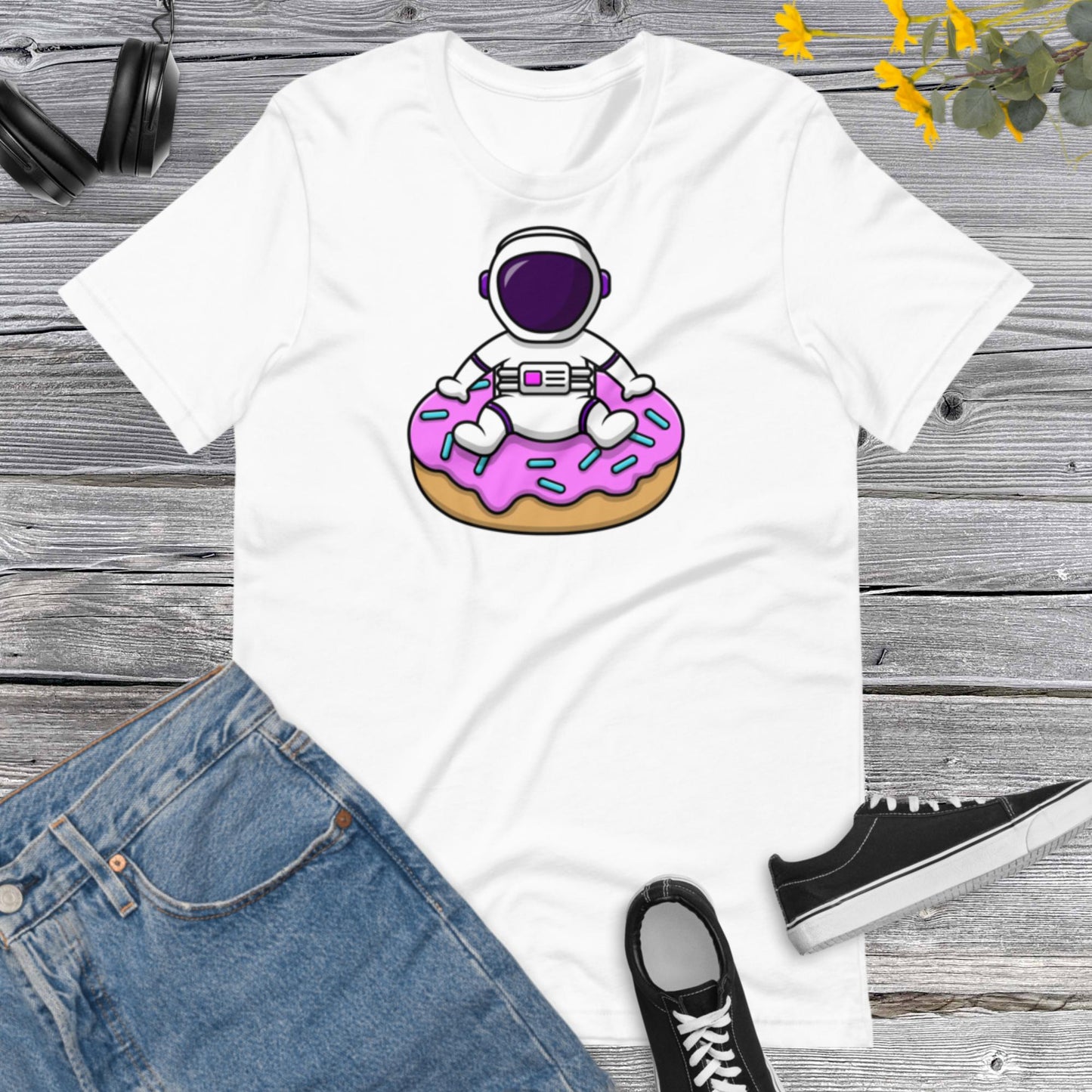 Astronaut Donutm, Donut Lover, Cute Astronaut Shirt, Sweet Lover Shirt, Donut Party Day Unisex t-shirt