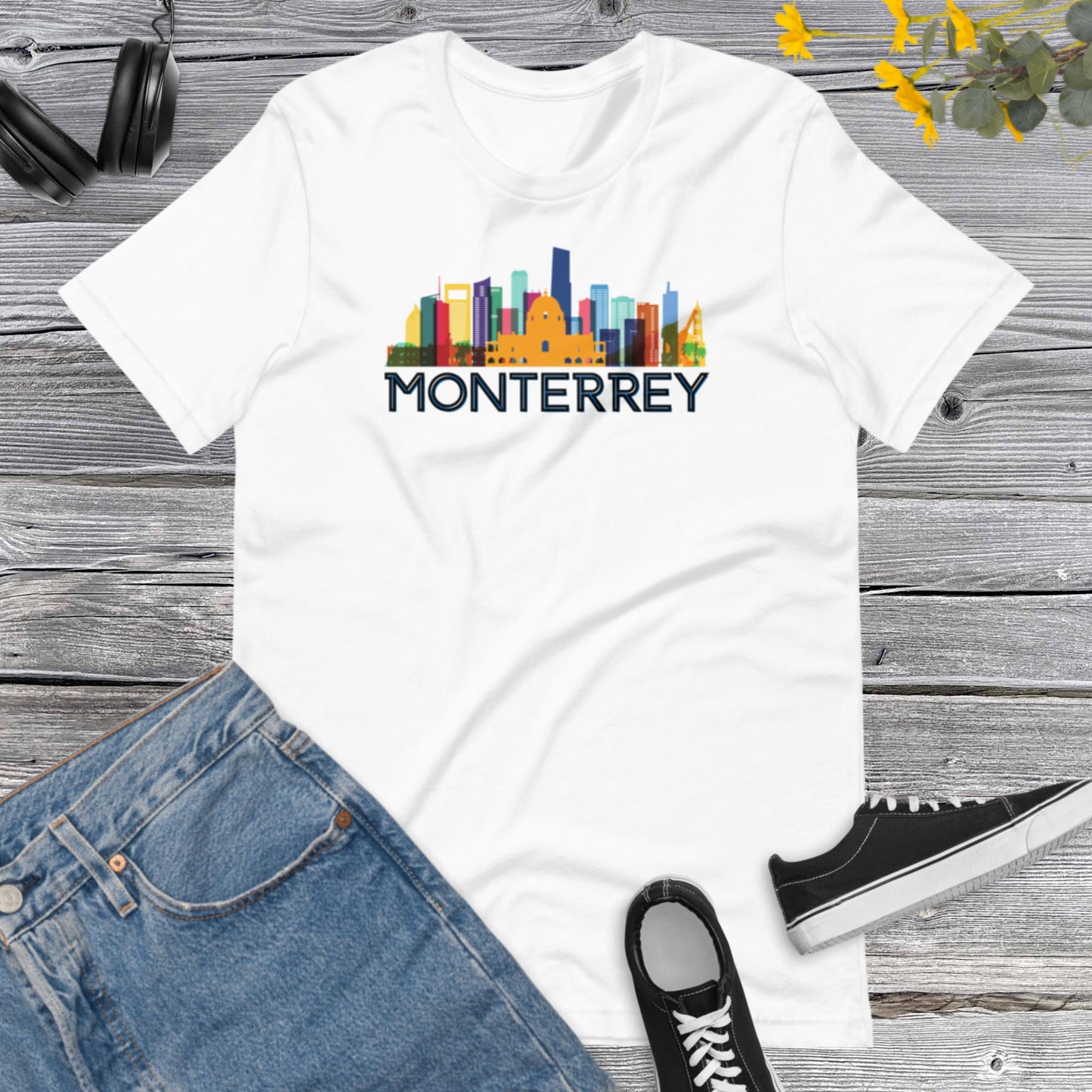 Monterrey City Architecture Colorful Skyline, Mexico, Tower Mexican, Urban, Trending Latin Unisex t-shirt
