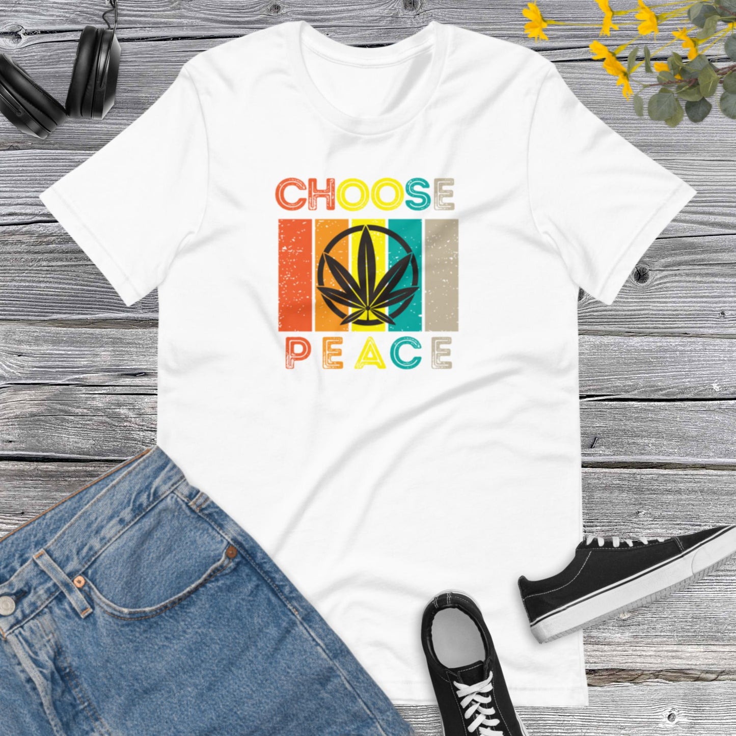 Vintage Choose Peace, Cann&bis Marij&ana, Weed Peace Love Apparel-We Want Peace Tee- World Peace Unisex t-shirt