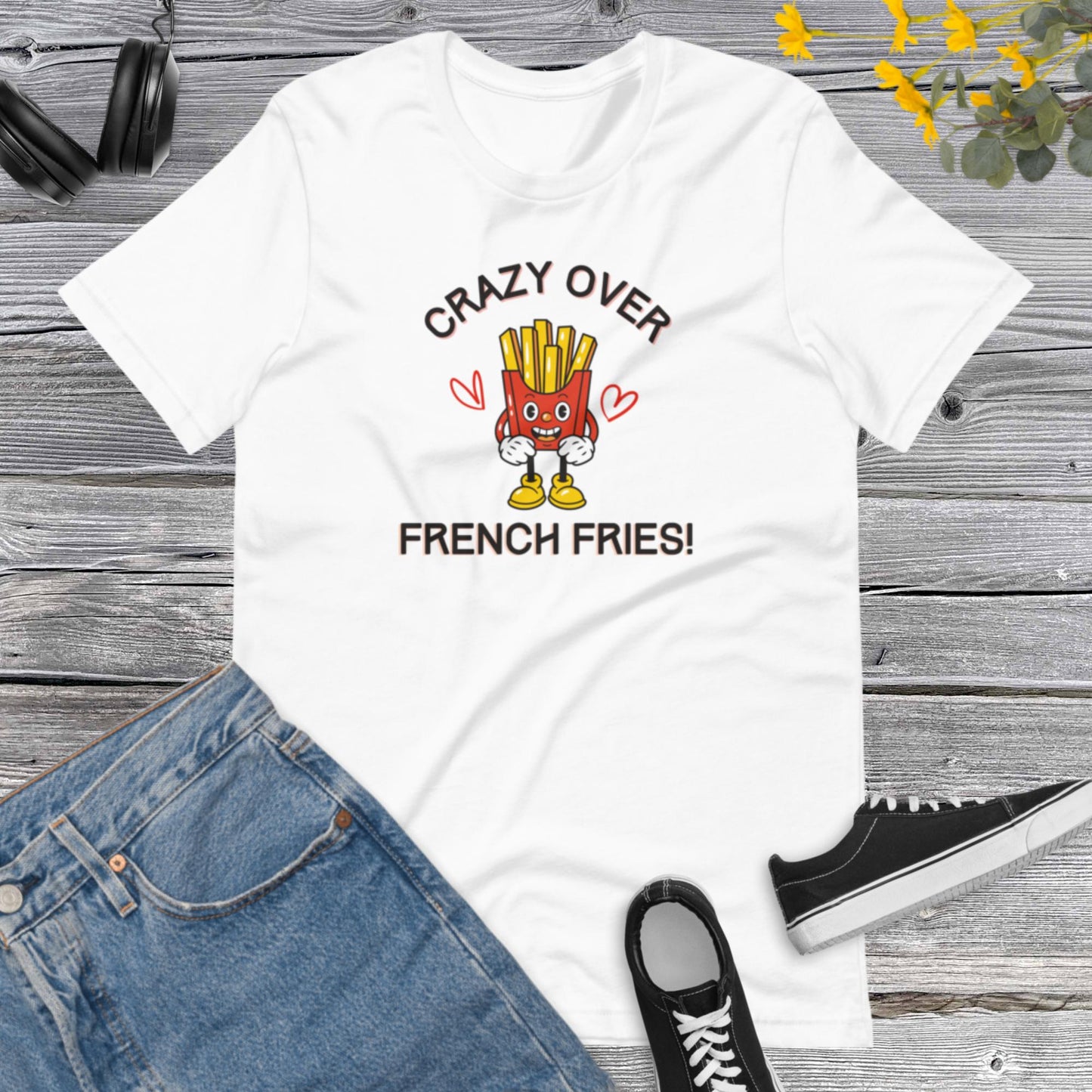 Crazy Over French Fries, French fries Shirt, Fries food shirt, Food Lover T Shirt, Foodie TShirt, Fast Food Unisex t-shirt