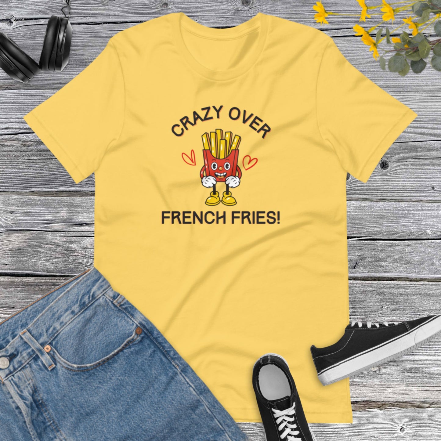 Crazy Over French Fries, French fries Shirt, Fries food shirt, Food Lover T Shirt, Foodie TShirt, Fast Food Unisex t-shirt