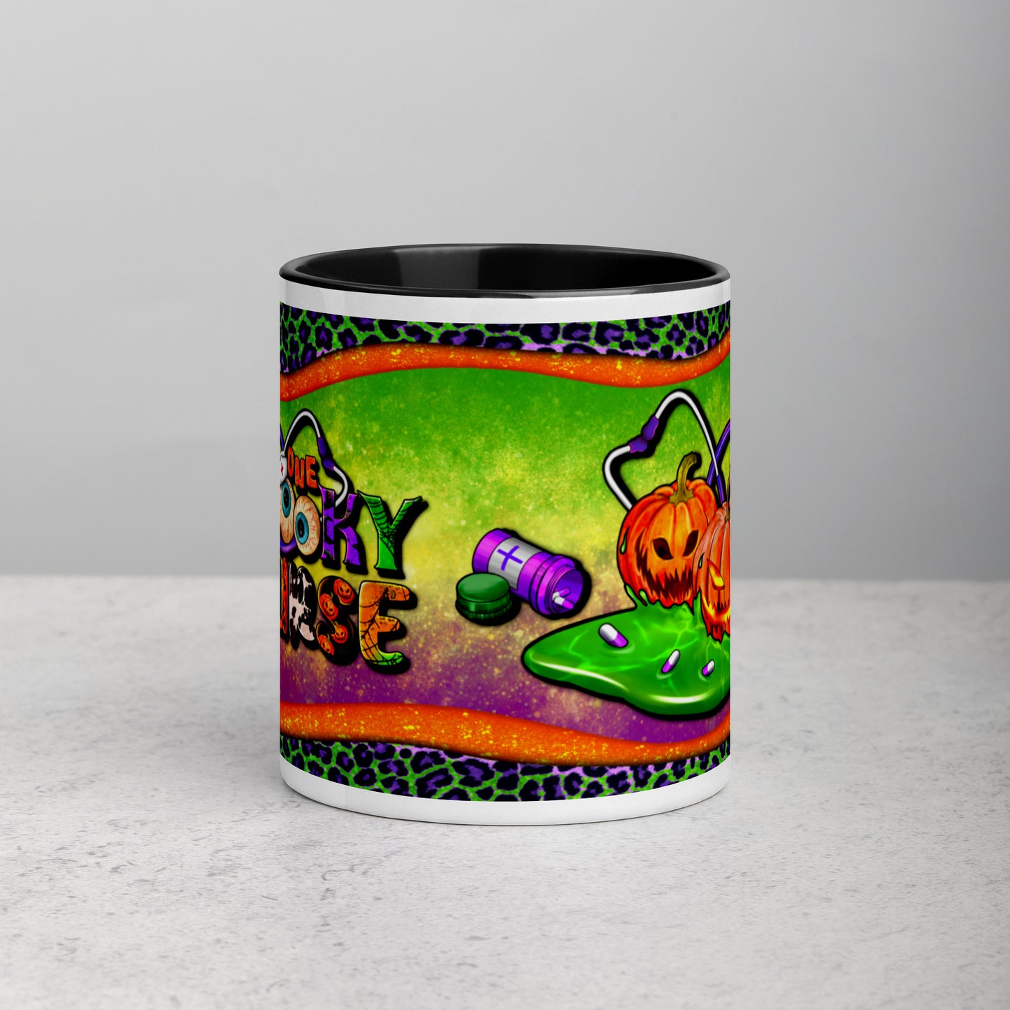 One Spooky Nurse Mug, Happy Halloween, Halloween Mug, Western Halloween Mug, Nurse Mug with Color Inside