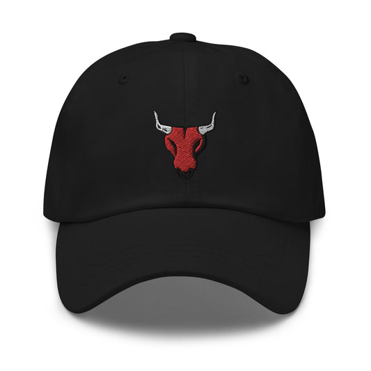 Bull logo Embroidered Adjustable Dad Hat, Bull Lover, Multiple Colors Unstructured Six Panel Baseball Cap