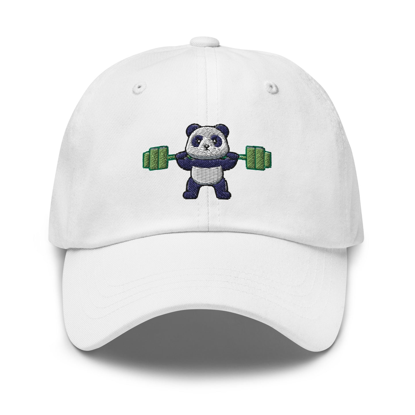 Cute Panda Lifting Bamboo Embroidered Adjustable Dad Hat, Panda Lover, Unstructured 6-panel, low-profile, Baseball Cap Multiple Colors