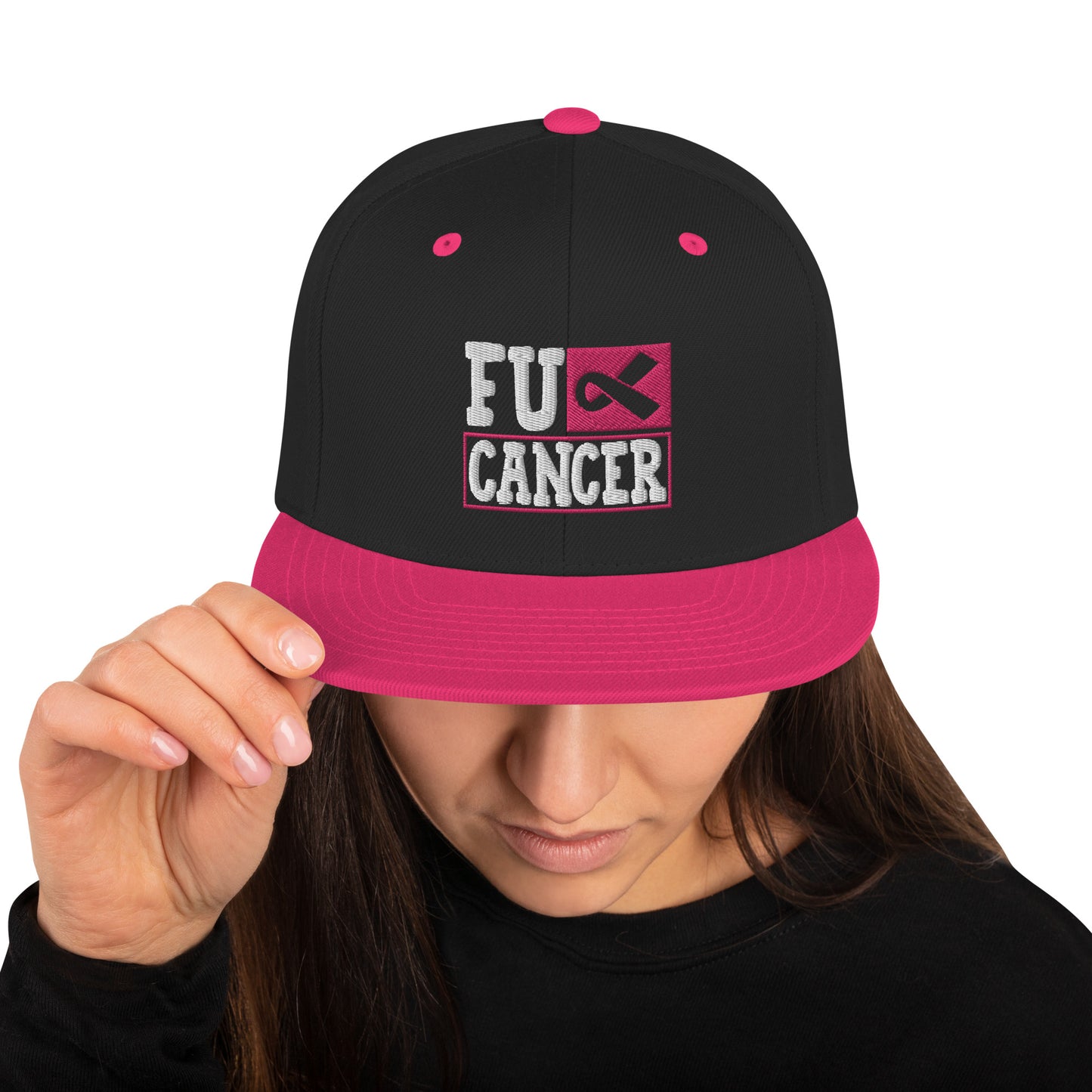 Fuc& Cancer, Breast Cancer Awareness, Team Cancer, Motivational, Pink Ribbon, In October We Wear Pink Snapback Hat