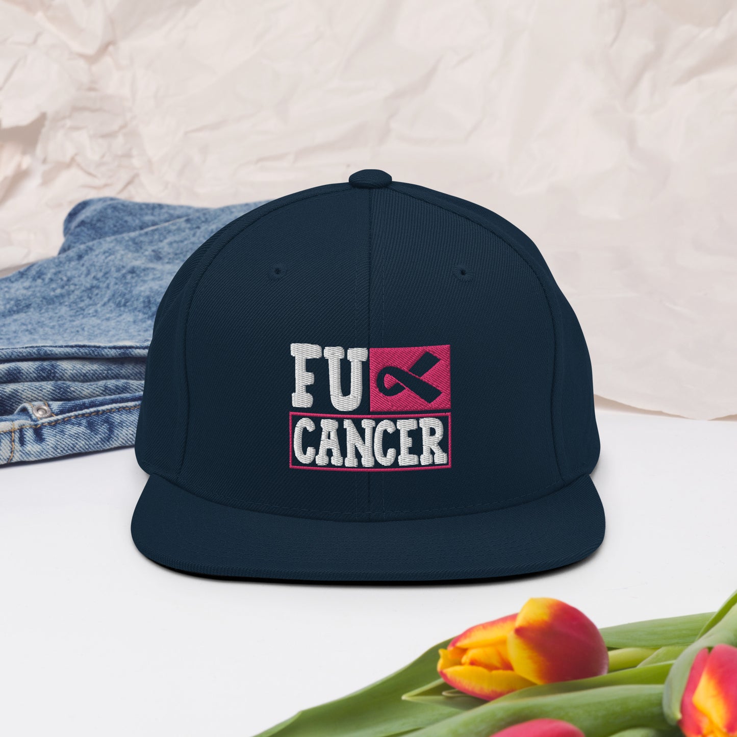 Fuc& Cancer, Breast Cancer Awareness, Team Cancer, Motivational, Pink Ribbon, In October We Wear Pink Snapback Hat