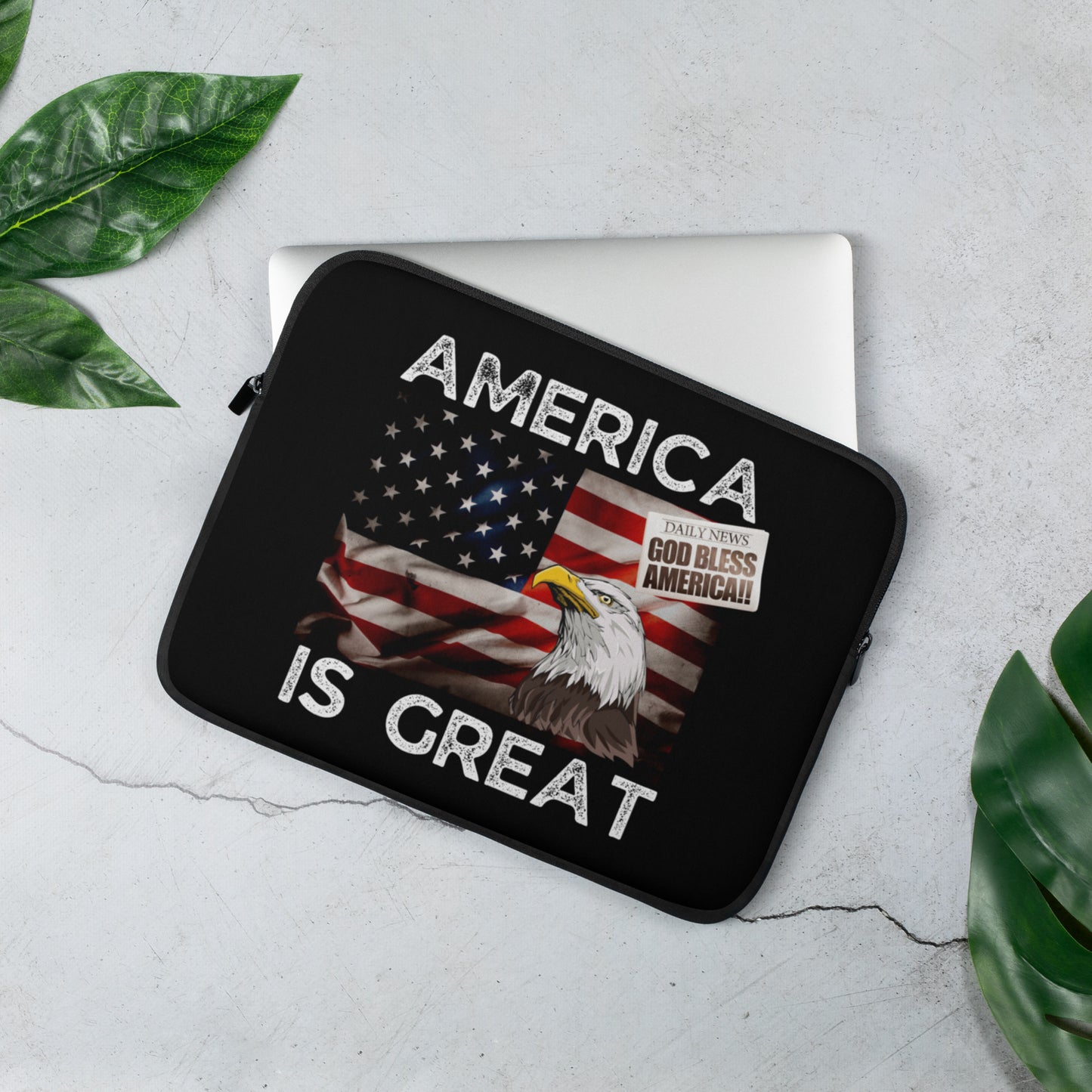 America is Great, Bless America, I Love America, USA Lover, America number One Laptop Sleeve