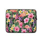 Colorful Watercolor Famingos and Flowers seamless patern, Tropical Flowers, Print Flower, Nature Garden, Hawaiian Laptop Sleeve