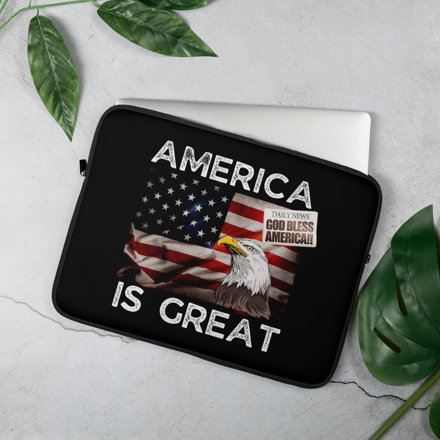 America is Great, Bless America, I Love America, USA Lover, America number One Laptop Sleeve