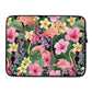 Colorful Watercolor Famingos and Flowers seamless patern, Tropical Flowers, Print Flower, Nature Garden, Hawaiian Laptop Sleeve