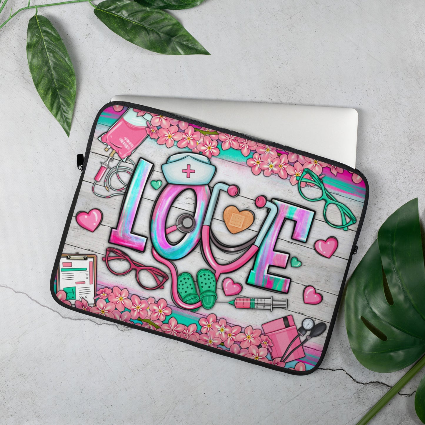 Nurse Love, Nurse In Progress, Nursing Student Gift, Nursing Graduate, School Nurse Gift, Macbook Pro Cover Laptop Sleeve