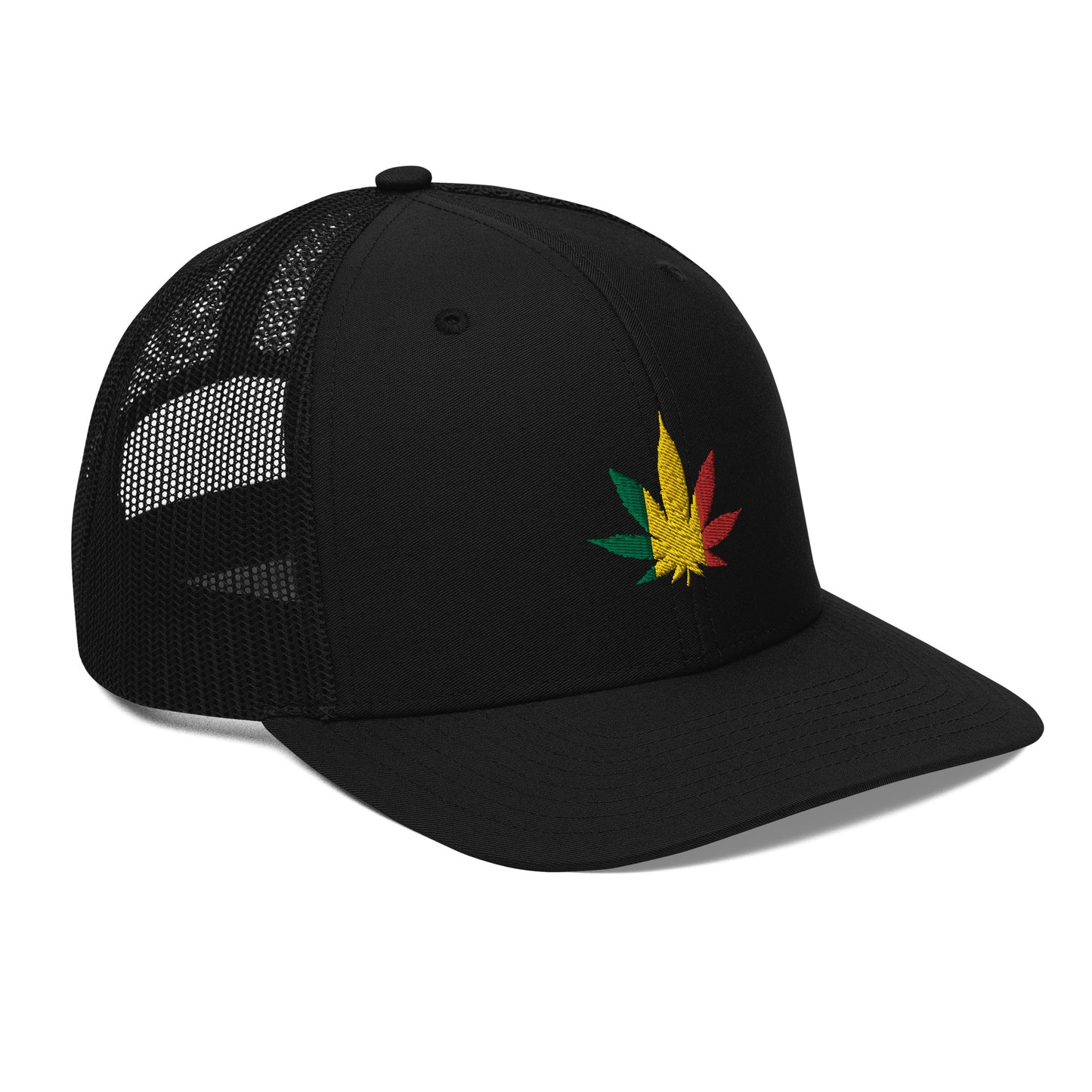 Weed Embroidered Hat, Colorful Flower / Trucker Cap