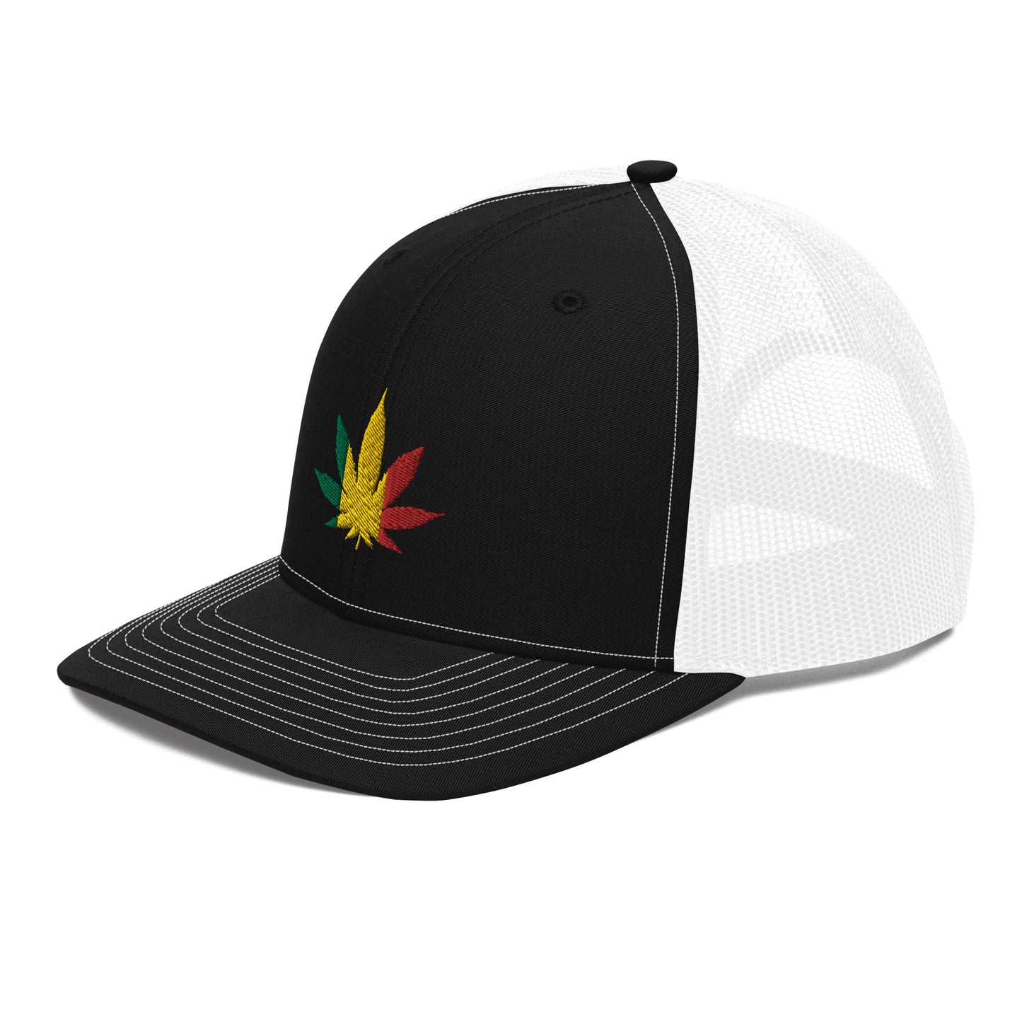 Weed Embroidered Hat, Colorful Flower / Trucker Cap