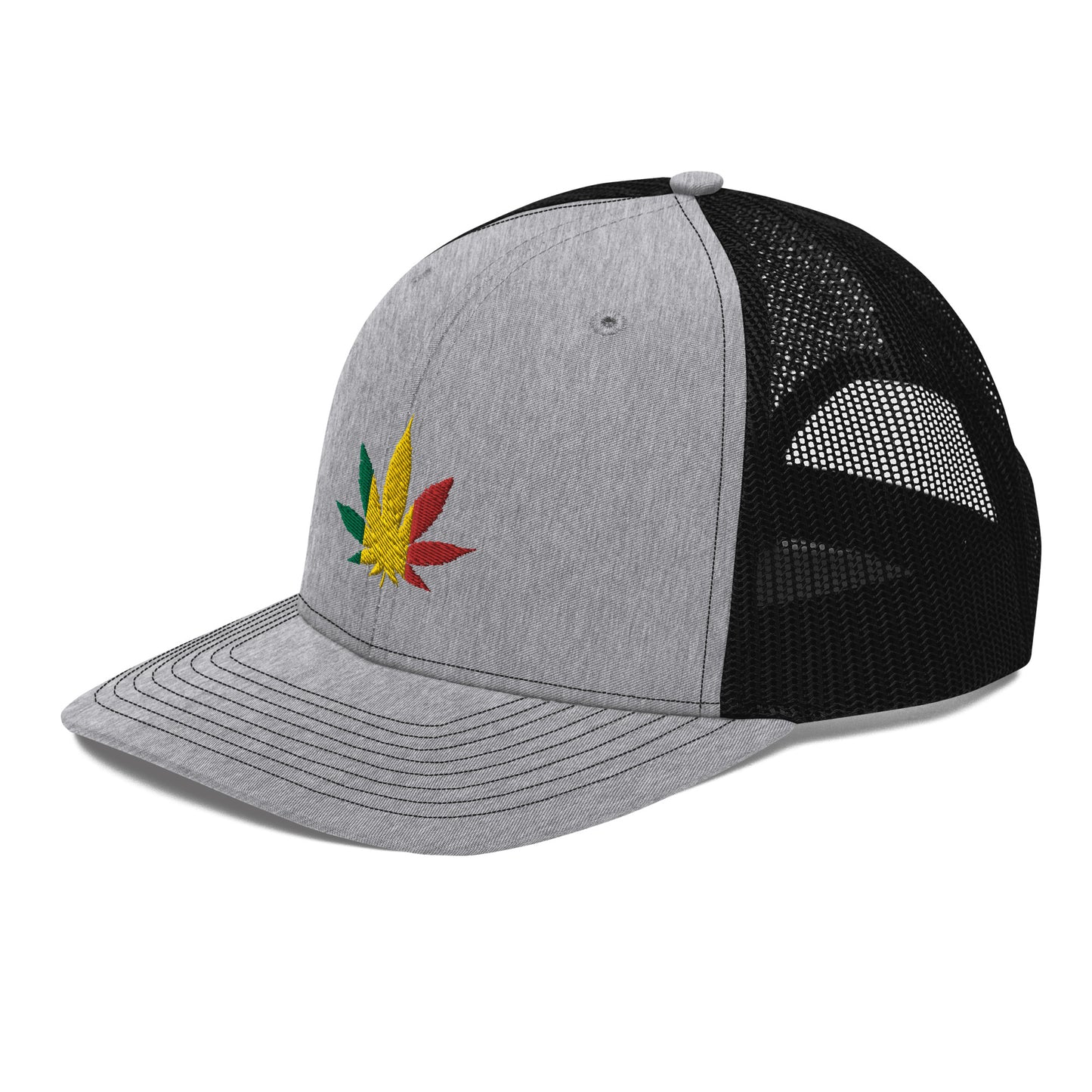 Weed Embroidered Hat, Colorful Flower / Trucker Cap