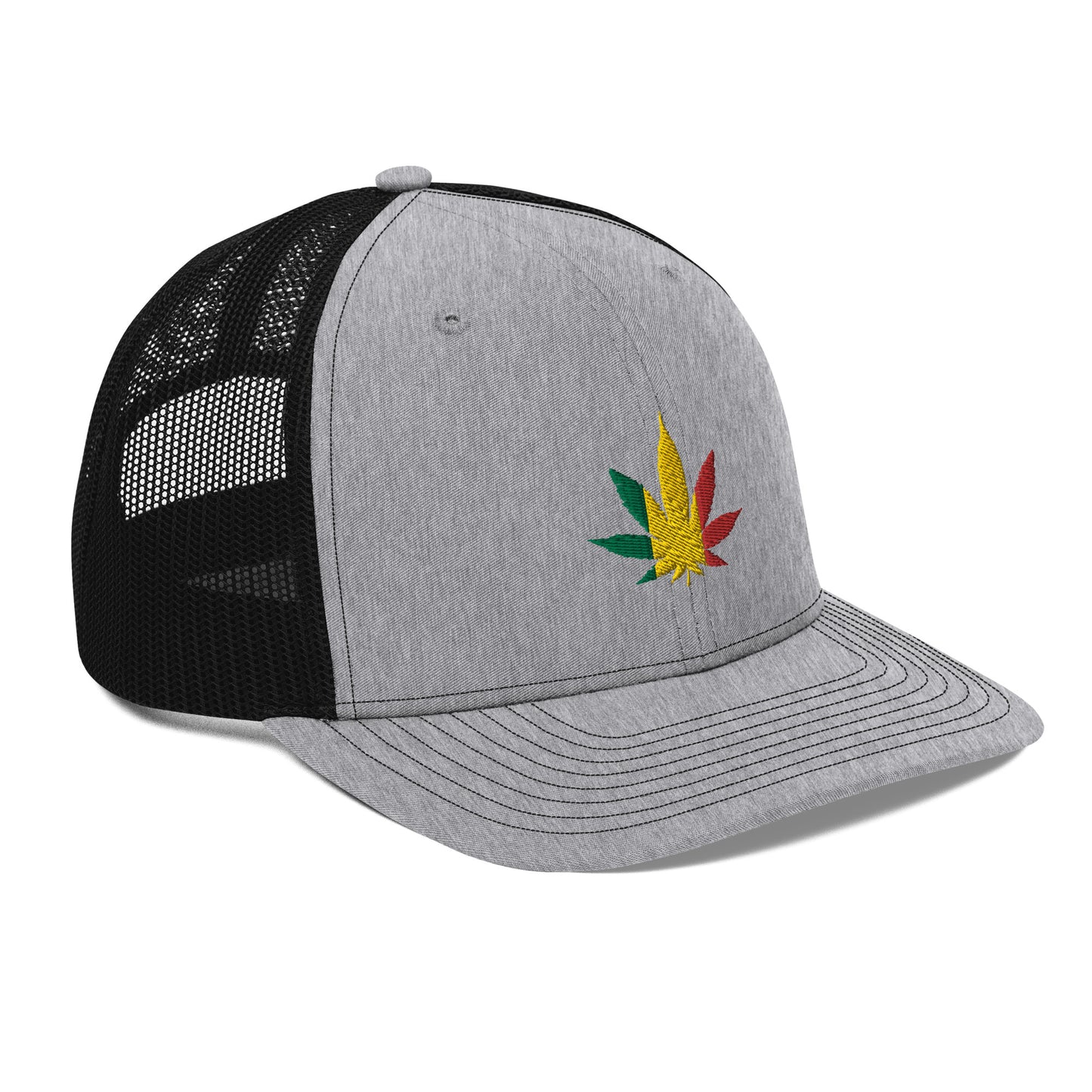 Weed Embroidered Hat, Colorful Flower / Trucker Cap