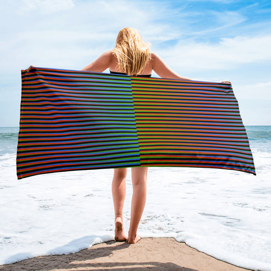 Maiquetia Beach Towel, Carlos Cruz Diez Venezuela, I love Caracas, Maiquetia, Venezuela en USA, Arte Cinetico