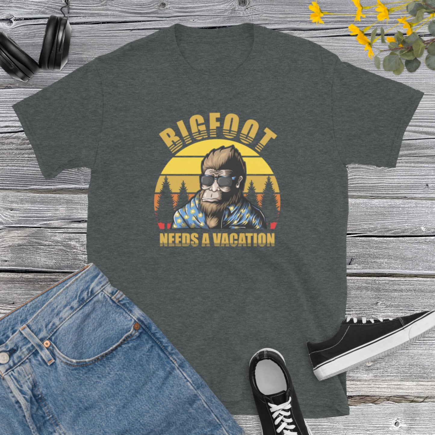 Bigfoot Needs A Vacation, Vacation Shirt, Beach T-shirt Kids Men Women, Shirt for Dad, Travel Family Shirts Group Short-Sleeve Unisex T-Shirt