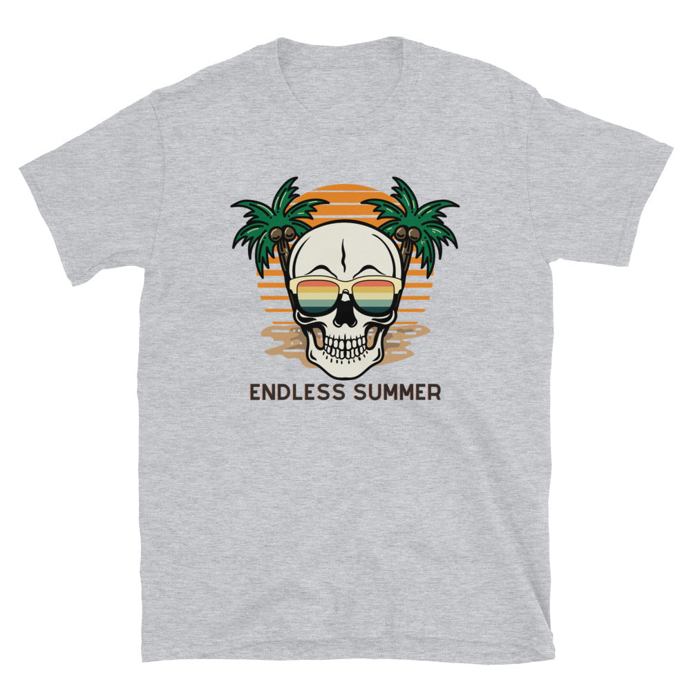 ENDLESS SUMMER, Funny Summer shirt, Skeleton on the beach funny, Happiness, Unisex t-shirt