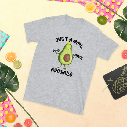 Just A Girl Who Loves Avocado Shirt, Avocado Shirt, Avocado Lover Shirt, Avocado Gifts, Vegan T Shirt, Short-Sleeve Unisex T-Shirt