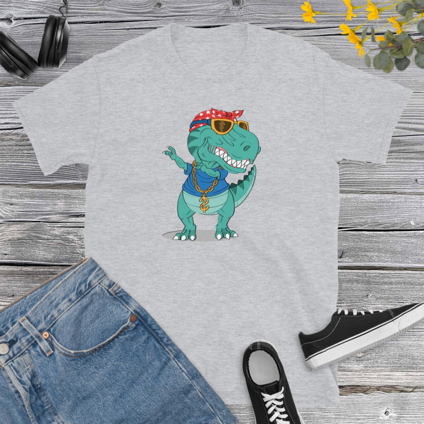 Funny Dinosaur, Dinosaur bitting a Beer, Party Saurus, Short-Sleeve Unisex T-Shirt