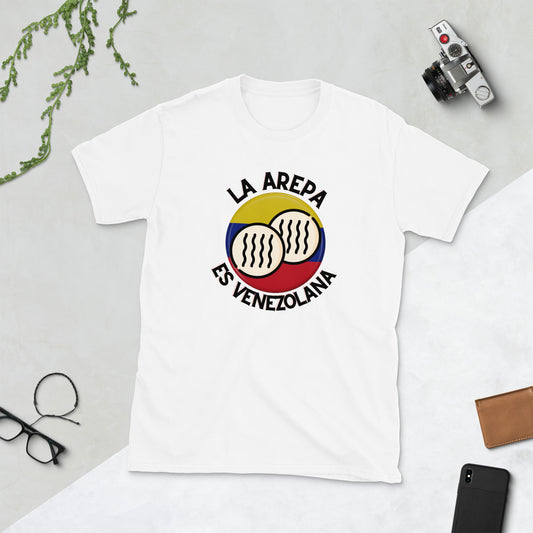 La arepa es Venezolana, I Love Arepa, Venezuela en USA, Venezuela shirt, Short-Sleeve Unisex T-Shirt