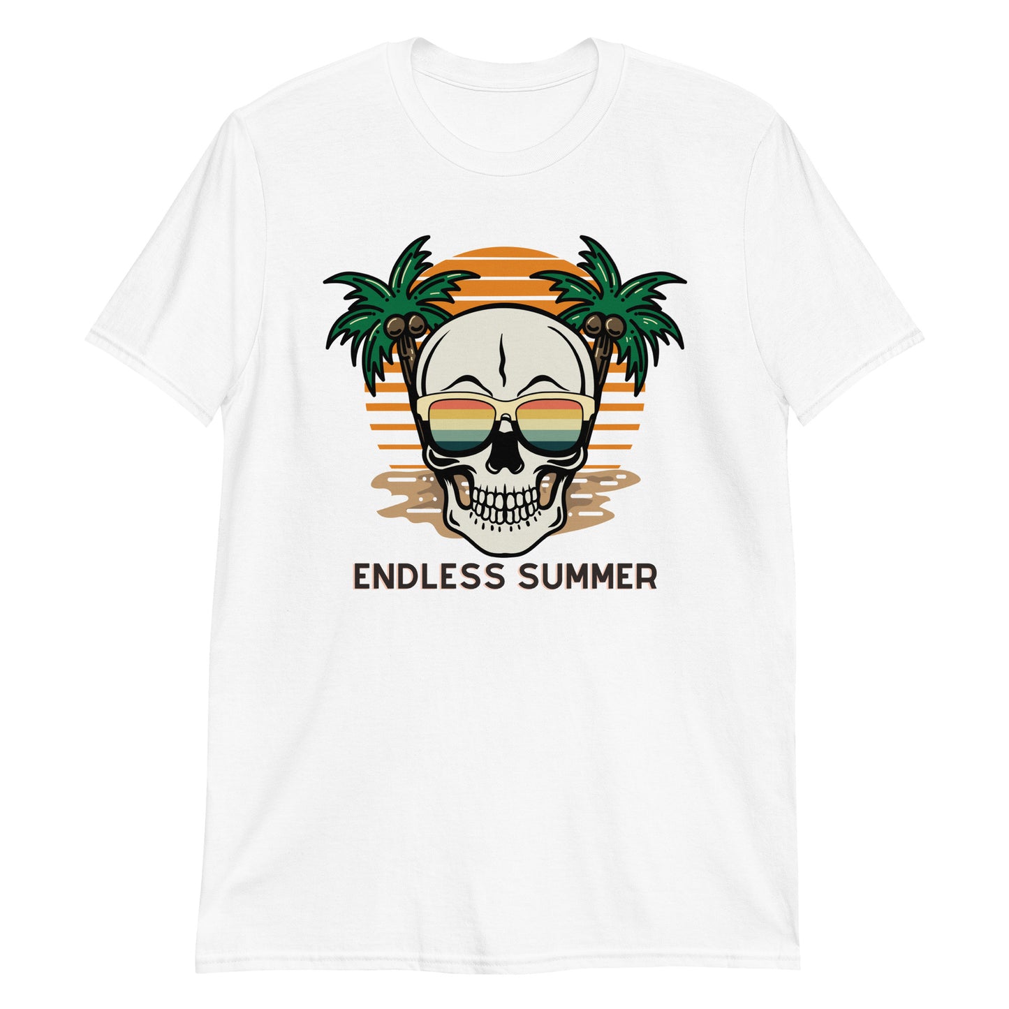 ENDLESS SUMMER, Funny Summer shirt, Skeleton on the beach funny, Happiness, Unisex t-shirt