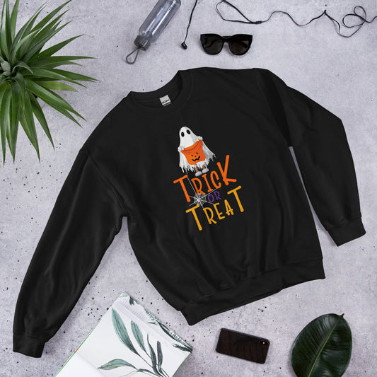 Trick or Treat Ghost Halloween Shirt, Halloween T-shirt, Ghost T-shirt, Trick or Treat, Spooky Unisex Sweatshirt