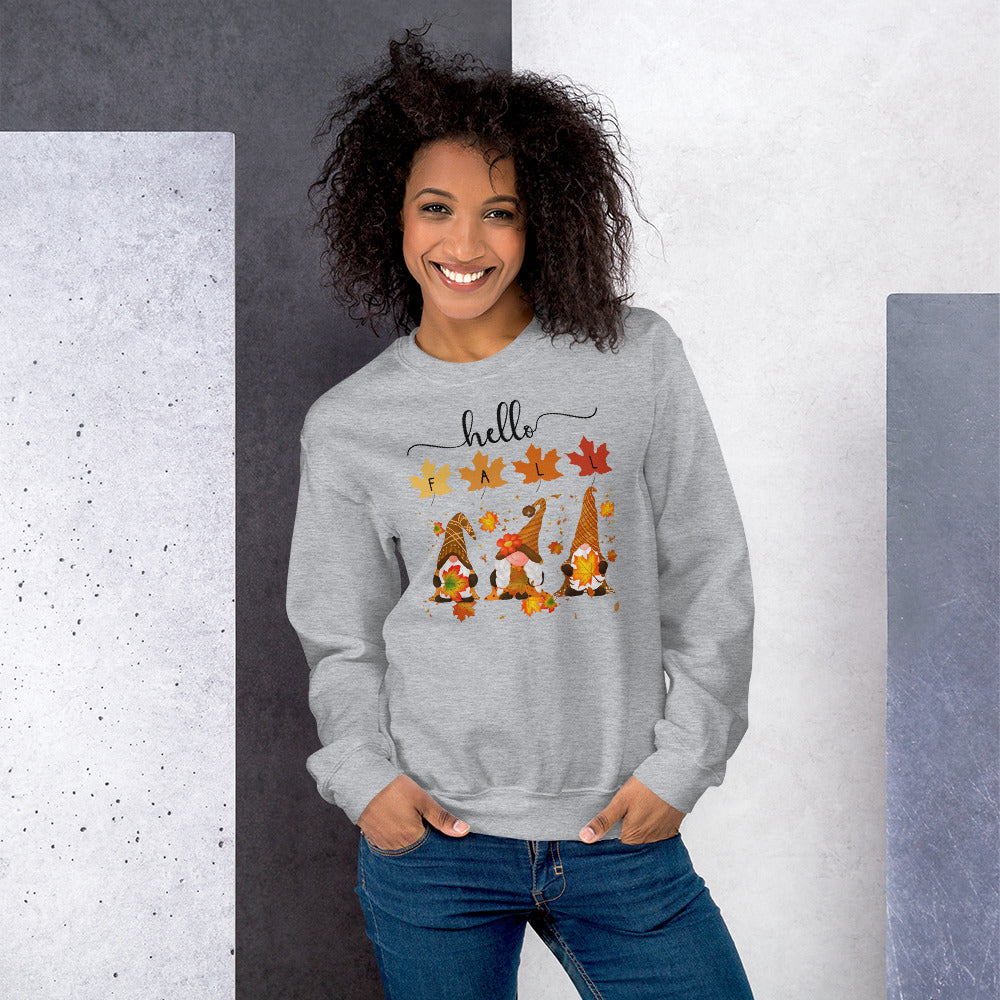 Hello Fall Gnomes, Gnome fall Sweatshirt, Thanksgiving Gnome, Happy Fall, Thanksgiving Unisex Sweatshirt