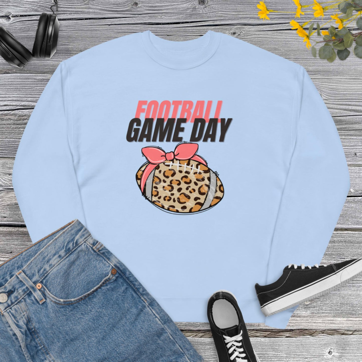 Football Game Day, Football Mom, Game Day Women, Football Sweatshirt For Women, Game Day Leopard, Football Season Unisex fleece sweatshirt