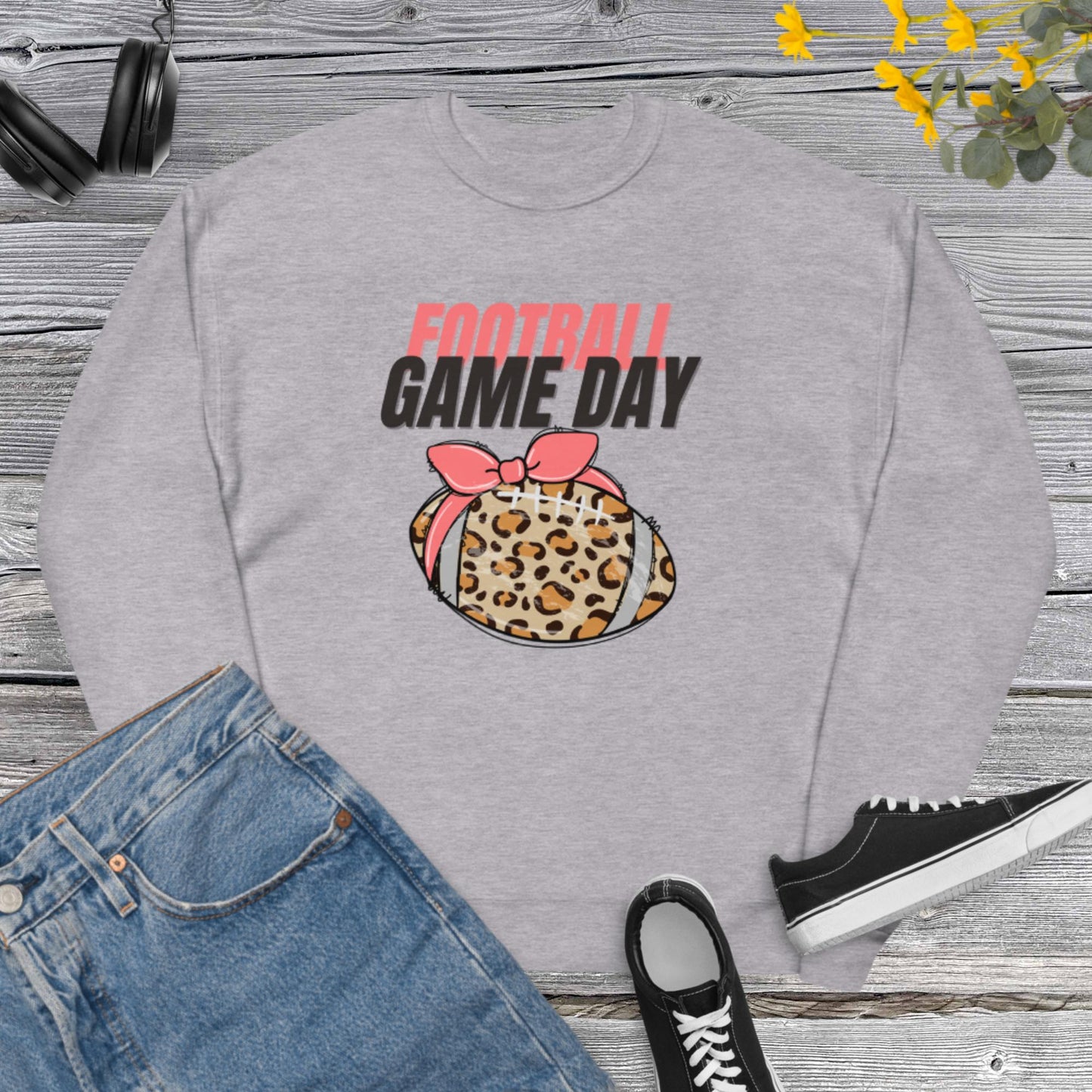 Football Game Day, Football Mom, Game Day Women, Football Sweatshirt For Women, Game Day Leopard, Football Season Unisex fleece sweatshirt