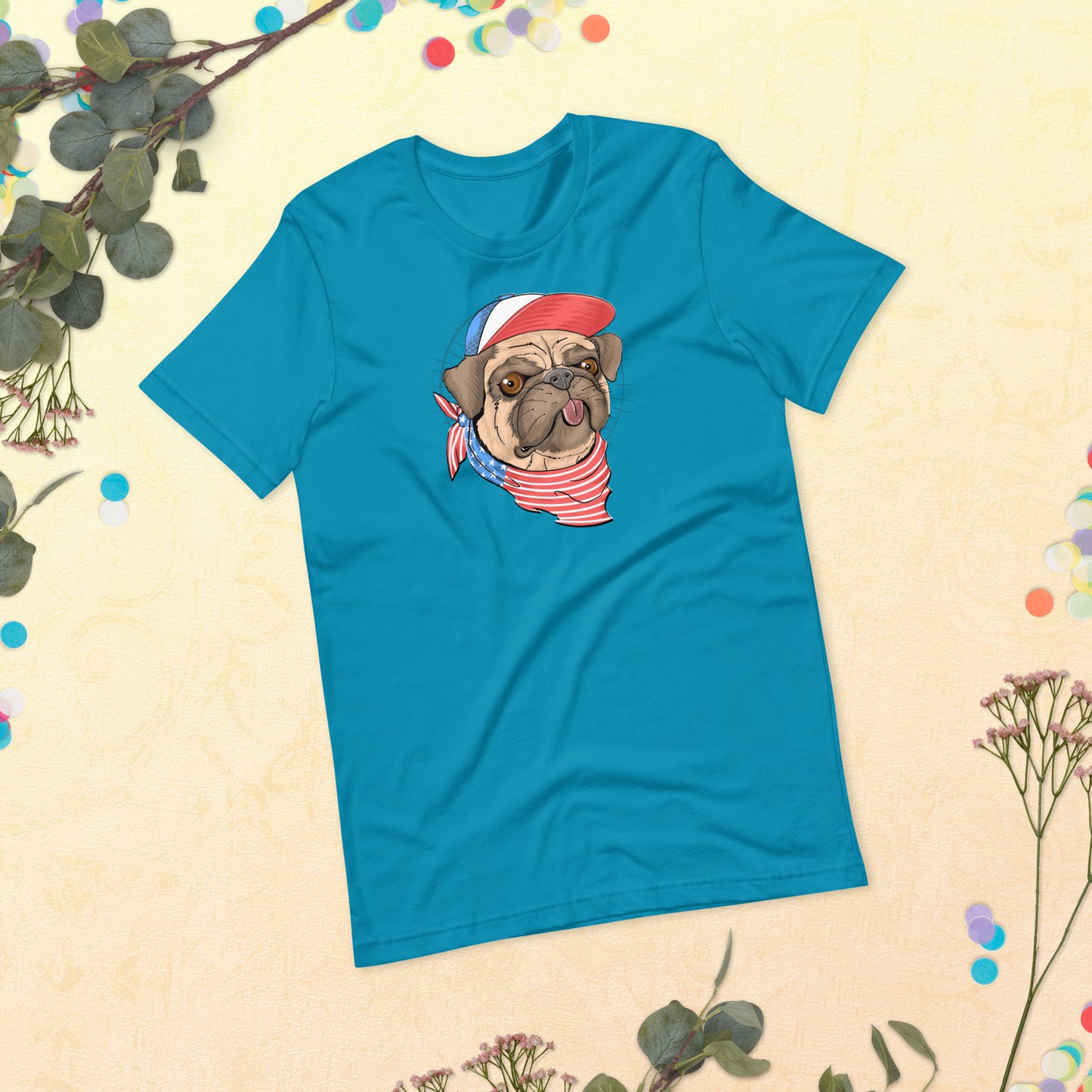 Pug Dog USA Flag shirt, I Love My Pug Dog, My Dog is My Love Shirt, Pug Gift, Gift for Pug Dog Lovers Unisex t-shirt