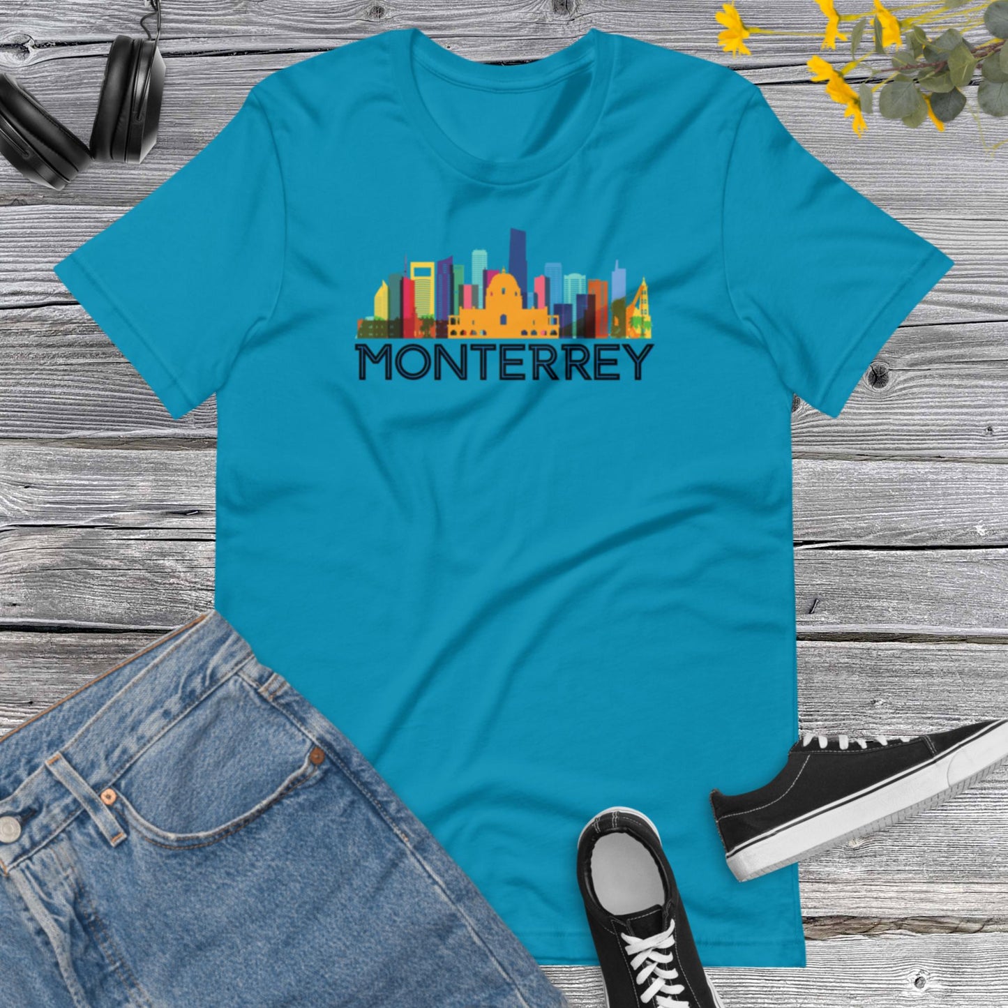 Monterrey City Architecture Colorful Skyline, Mexico, Tower Mexican, Urban, Trending Latin  Unisex t-shirt