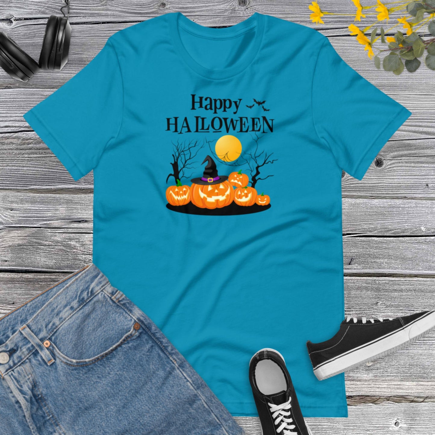 Happy Halloween, Halloween Hat, Halloween Witch Pumpkins, Spooky, Matching Family Halloween Outfits Unisex t-shirt