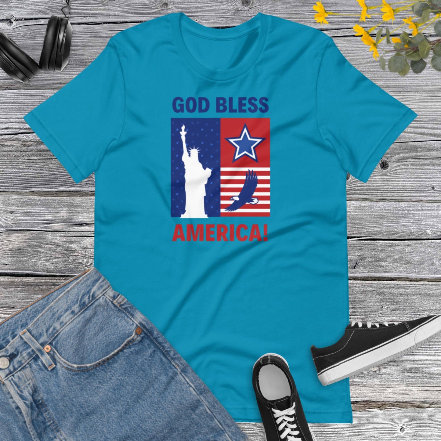 God Bless America, America is Great, Bless America, I Love America, USA Lover, America number One, Patriot Party Unisex t-shirt