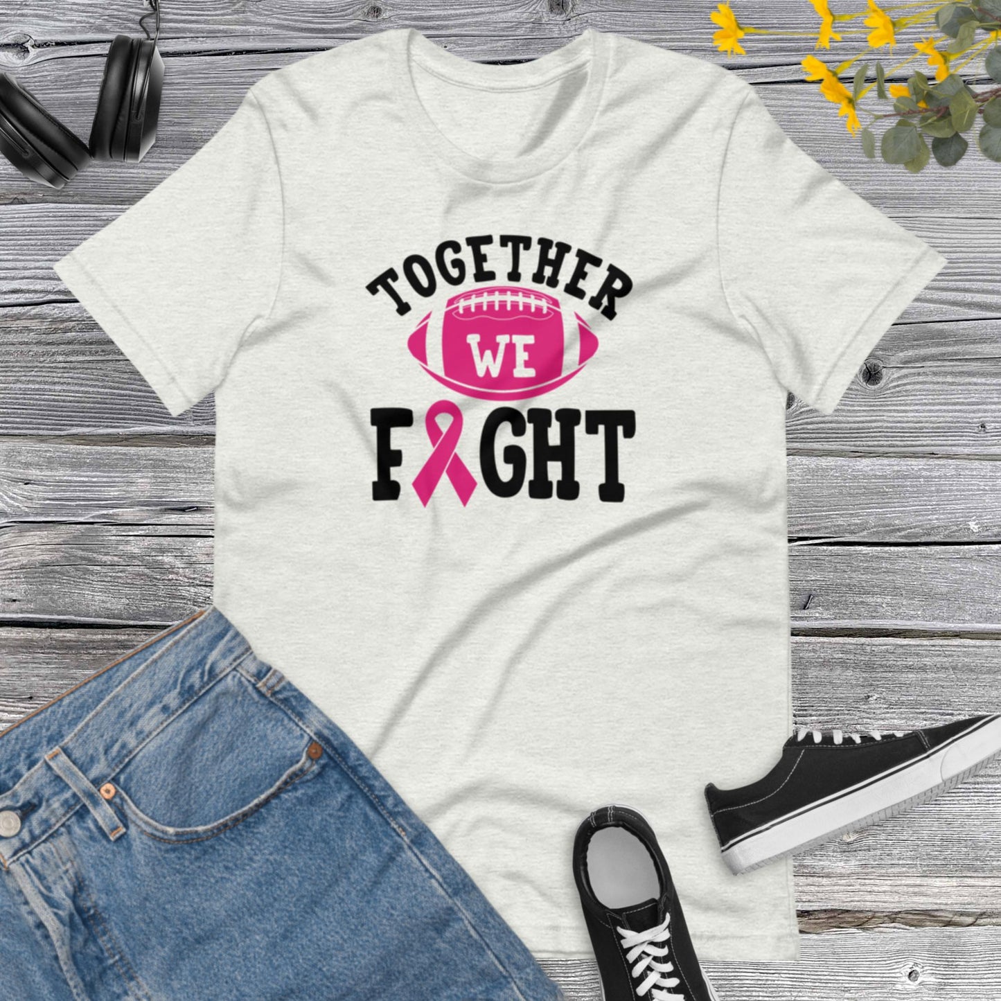 Together We Fight, Breast Cancer Awareness, Team Cancer, Motivational, Pink Ribbon, In October We Wear Pink Unisex t-shirt