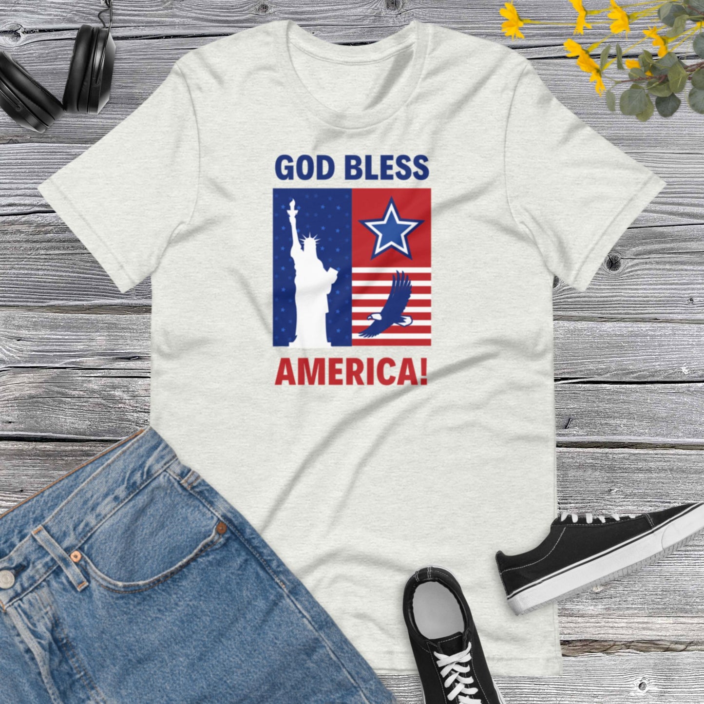 God Bless America, America is Great, Bless America, I Love America, USA Lover, America number One, Patriot Party Unisex t-shirt